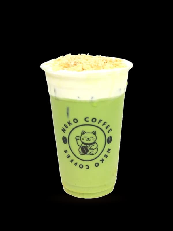 Matcha Cheesecake in a Neko Coffee cup
