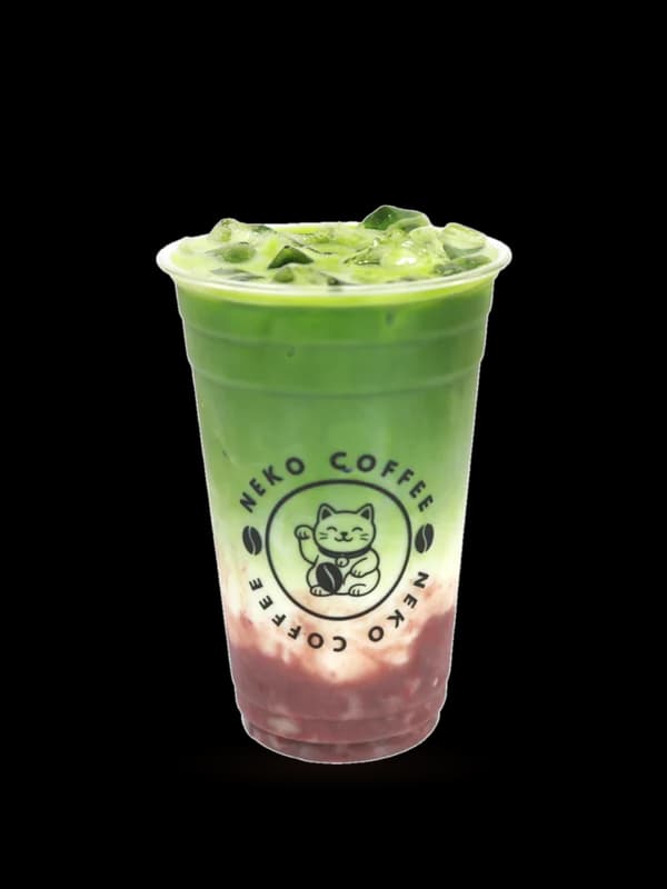 Matcha Red Bean in a Neko Coffee cup